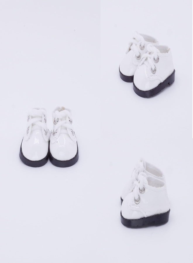 Etistta 17cm Doll Shoes for 17cm Doll Boots, 6.7 inch Doll Shoes Accessories (White) - Image 2